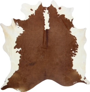 Natural cow hide Brown edged white