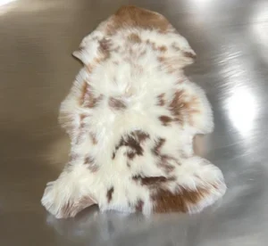 Rare breed sheepskin Mixed Toffee and winter white
