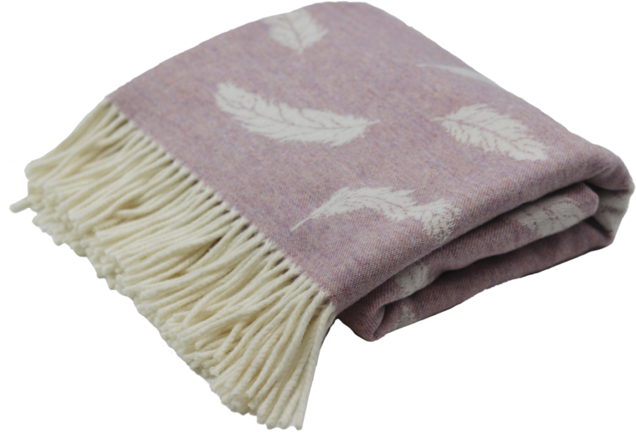 Scottish merino wool blanket Feather blossom