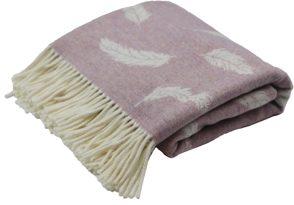 Scottish merino wool blanket Feather blossom
