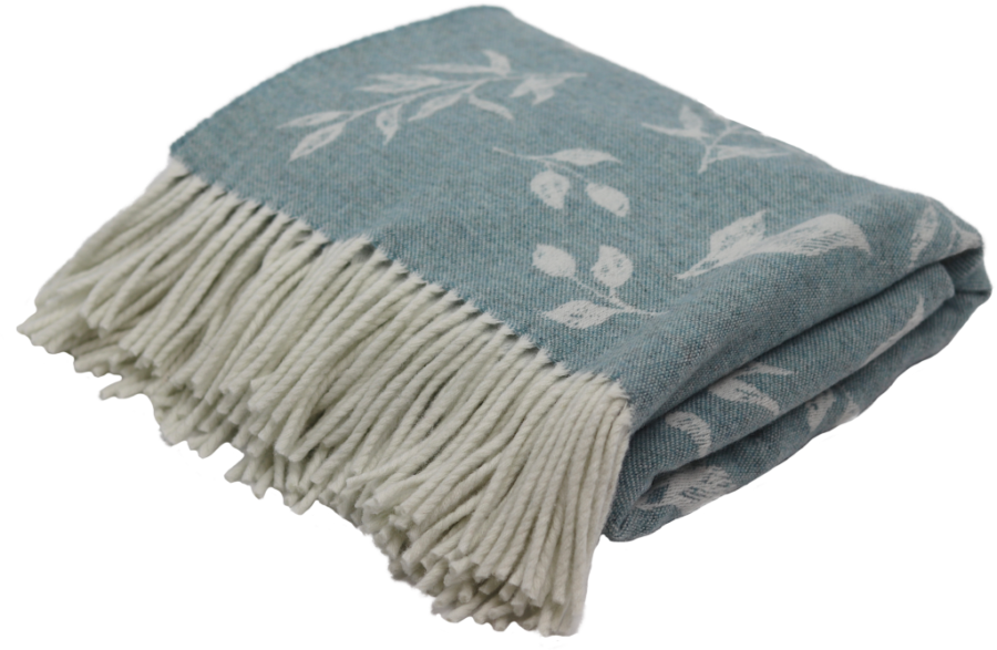 Scottish merino wool blanket Leaf colour Feather